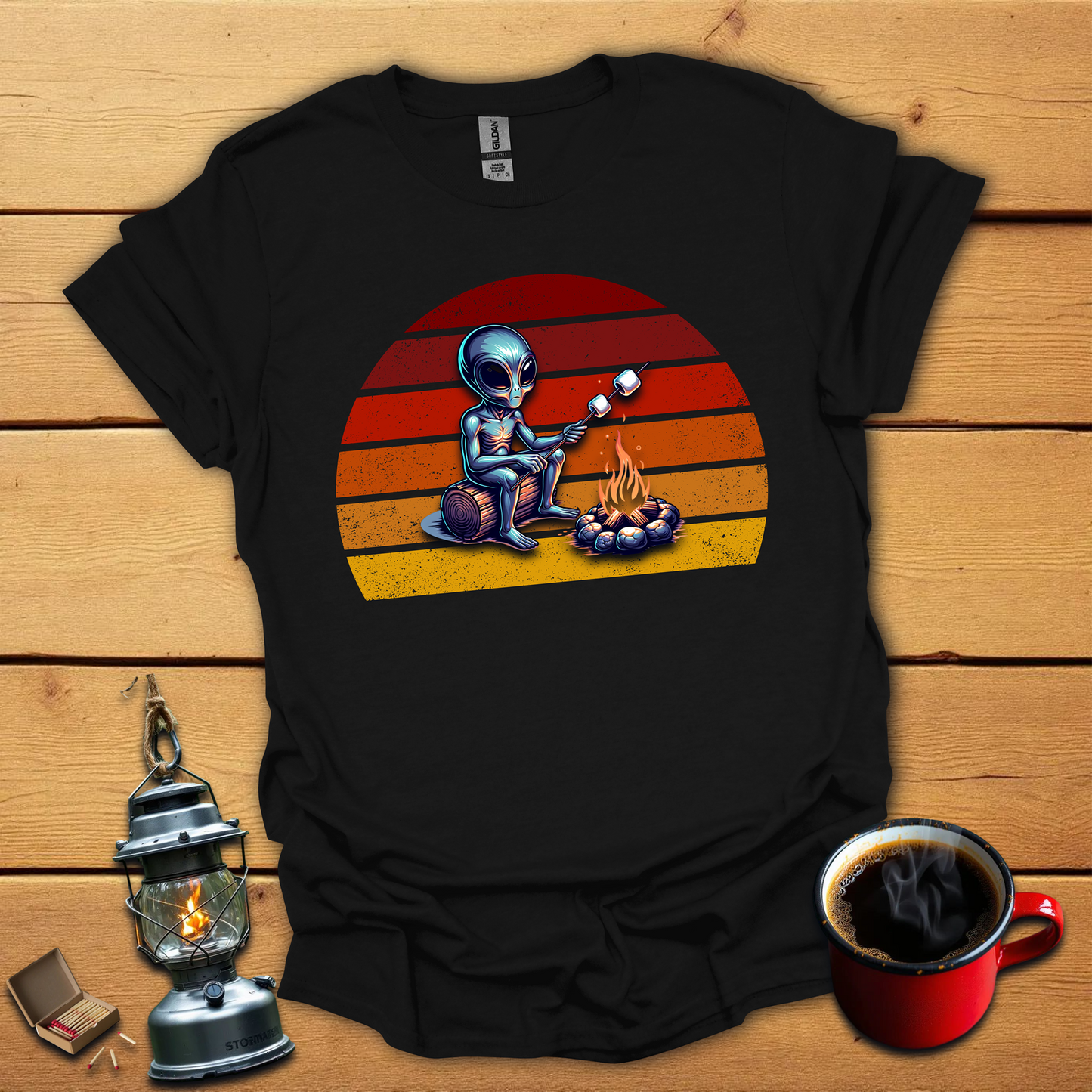 Alien at the campfire T-Shirt