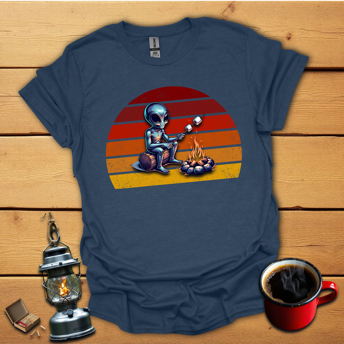 Alien at the campfire T-Shirt