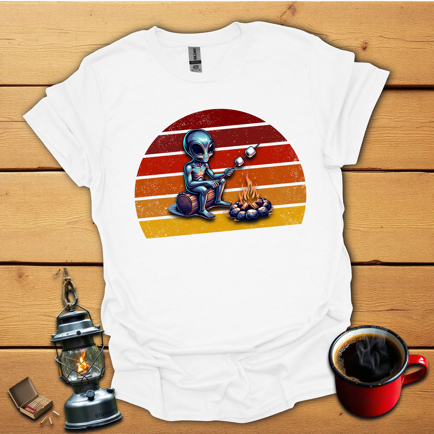 Alien at the campfire T-Shirt