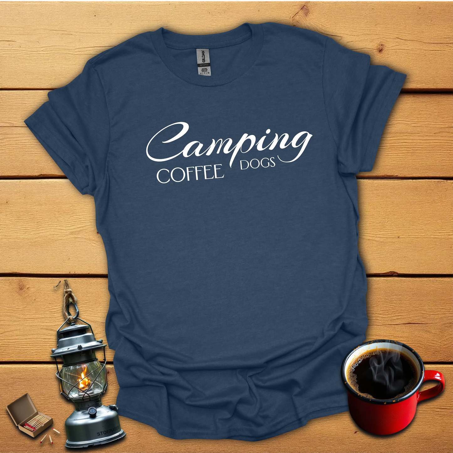 Camping Dogs Coffee T-Shirt