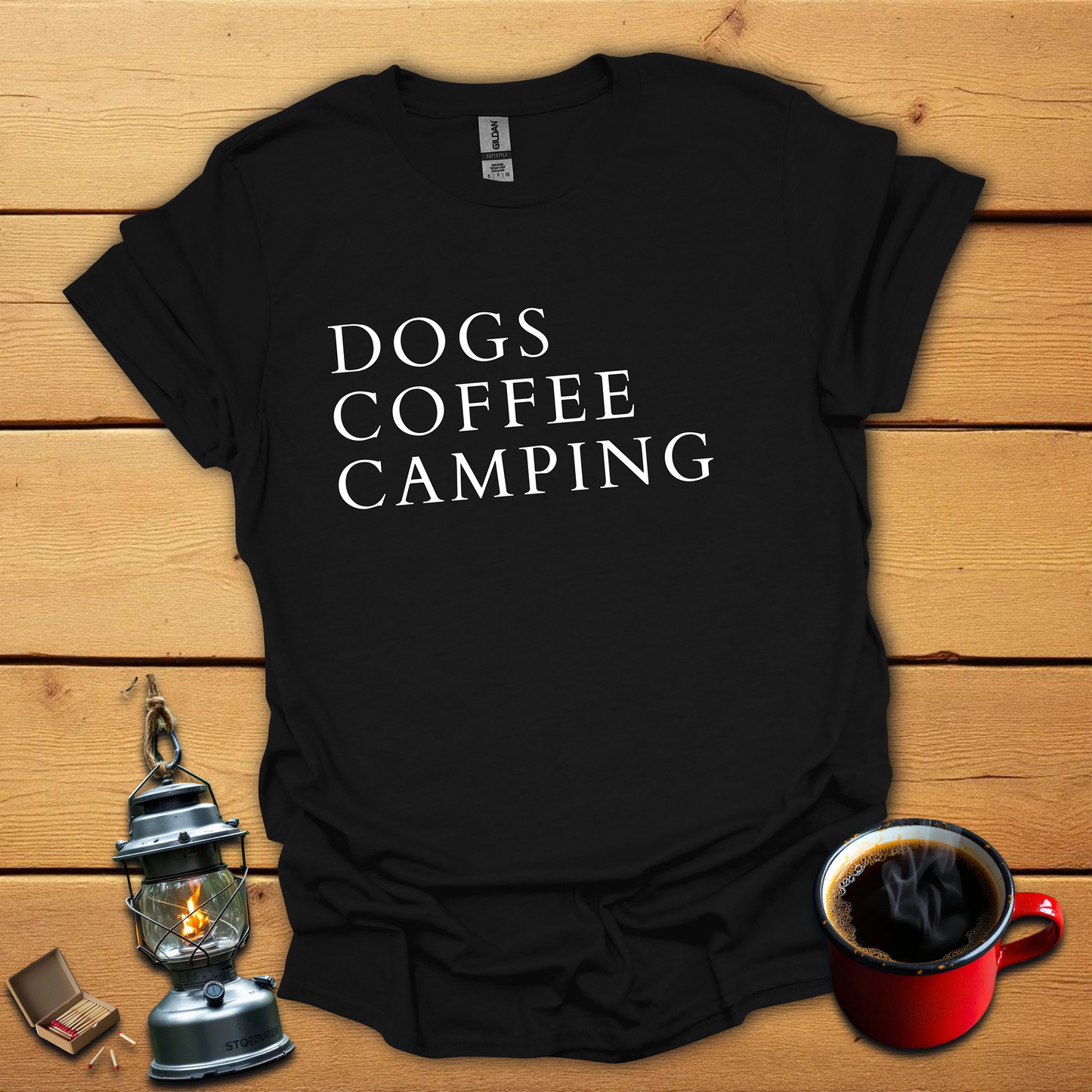 Dogs Coffee Camping T-Shirt