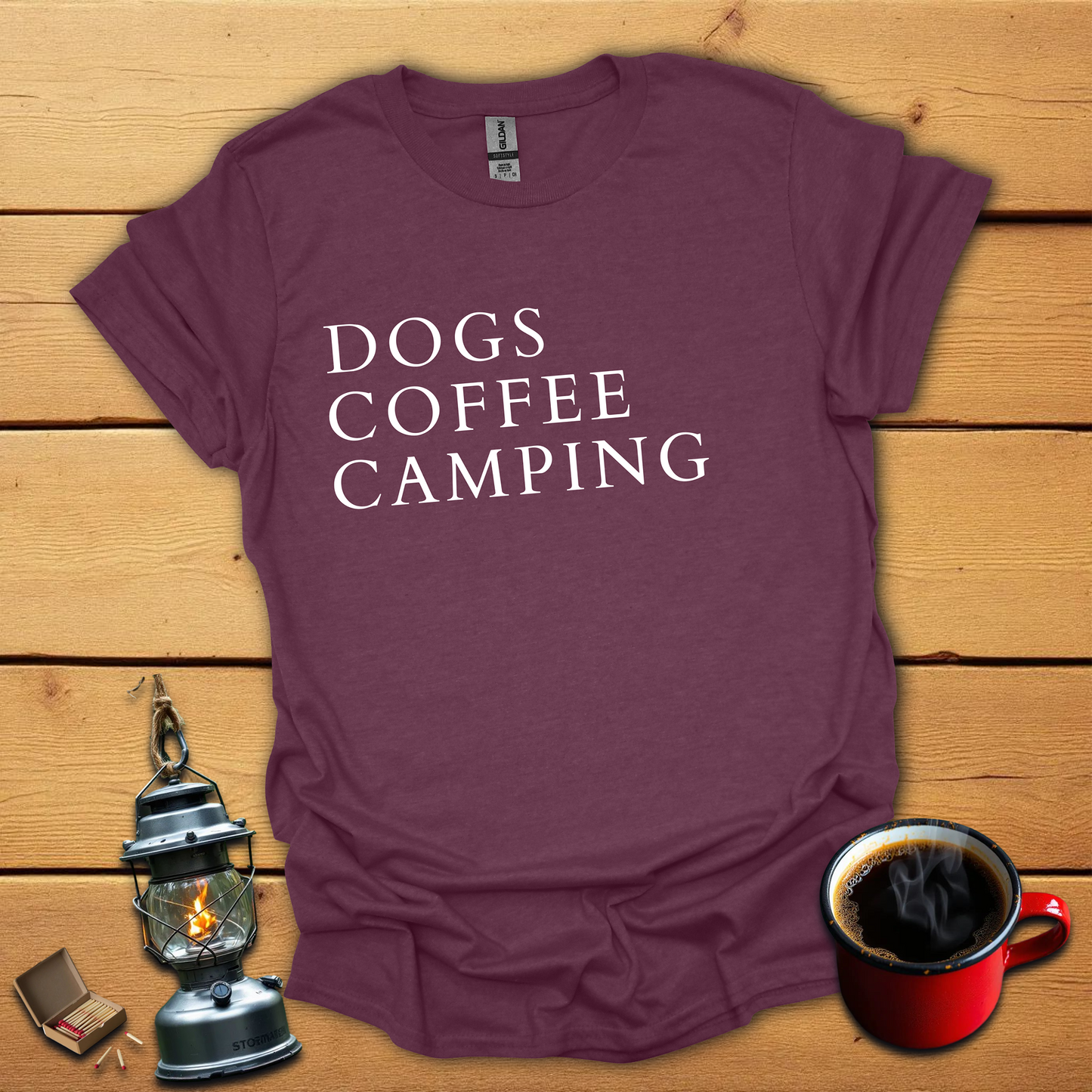 Dogs Coffee Camping T-Shirt
