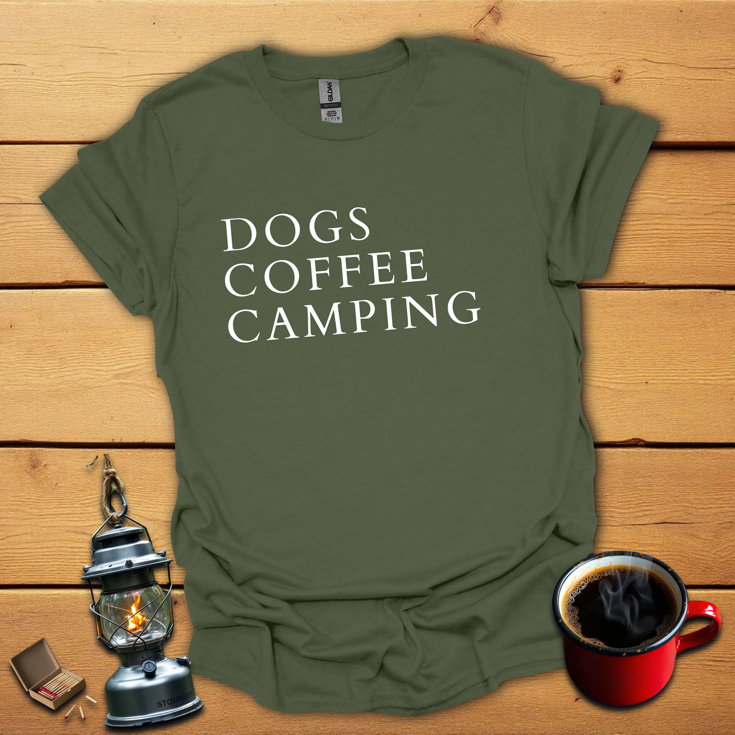 Dogs Coffee Camping T-Shirt