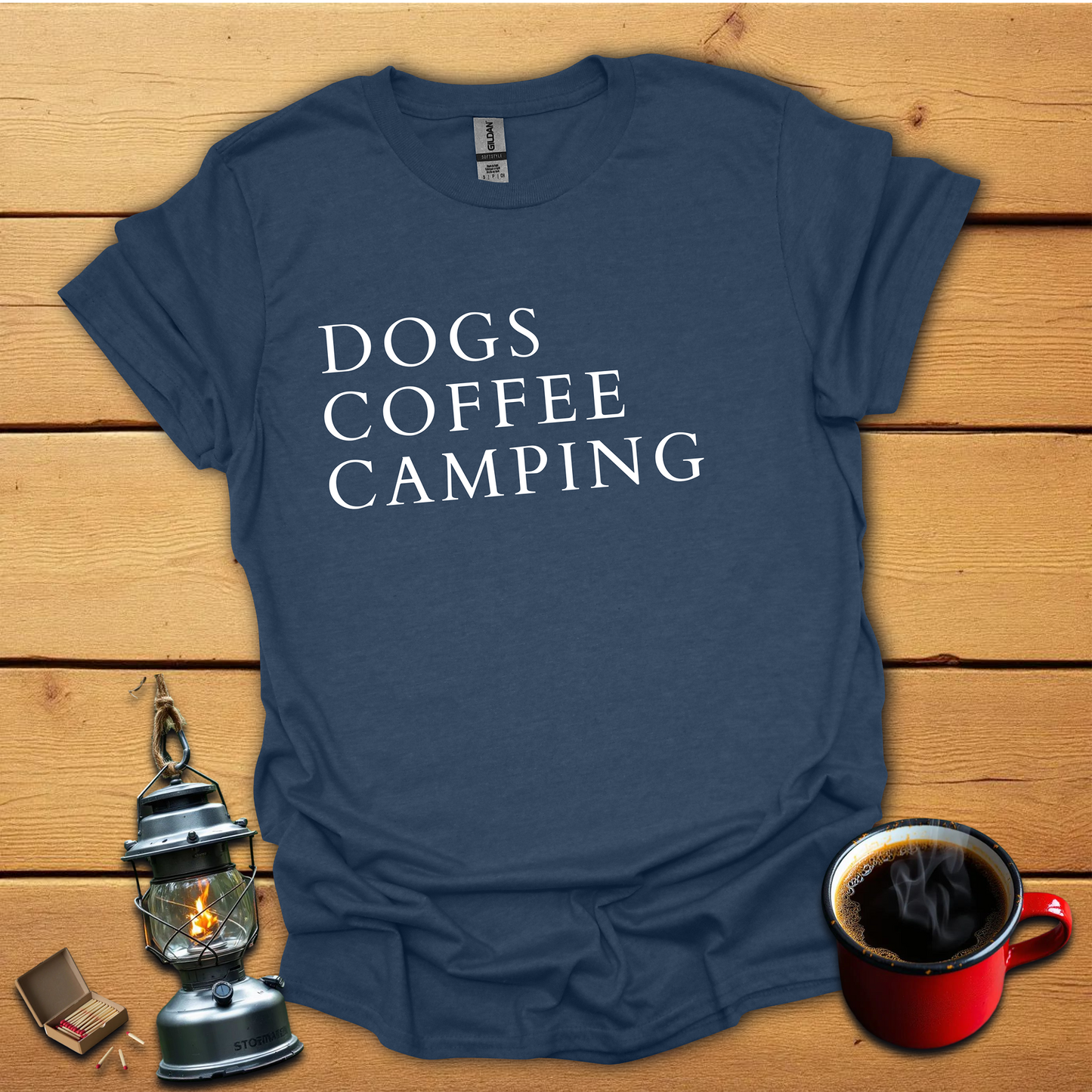 Dogs Coffee Camping T-Shirt