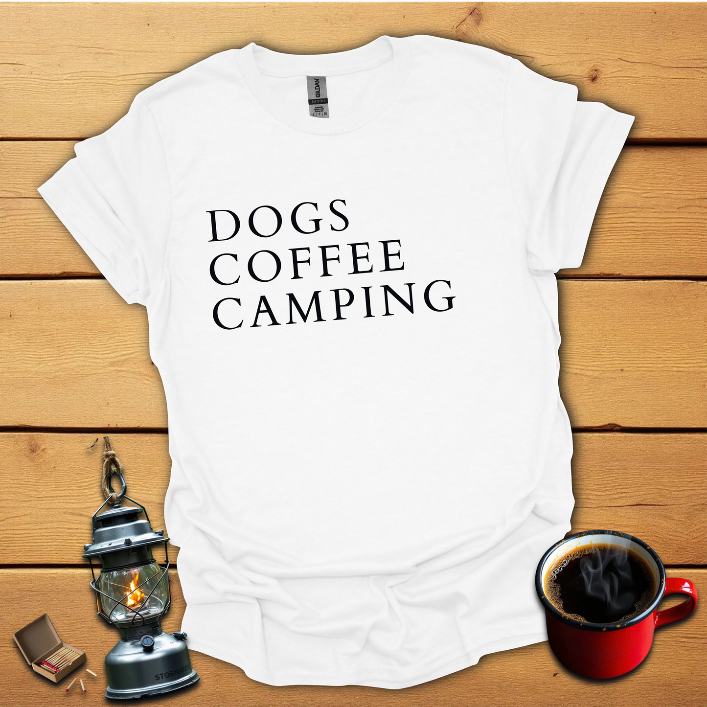 Dogs Coffee Camping T-Shirt