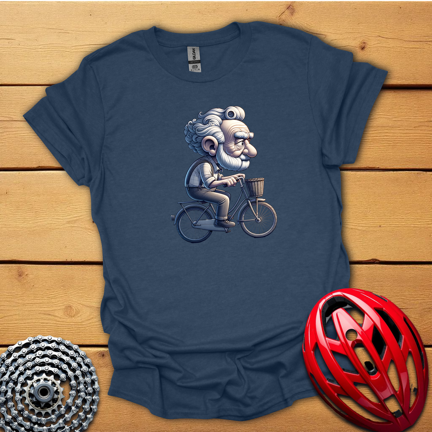 Funny old guy on a bicycle T-Shirt