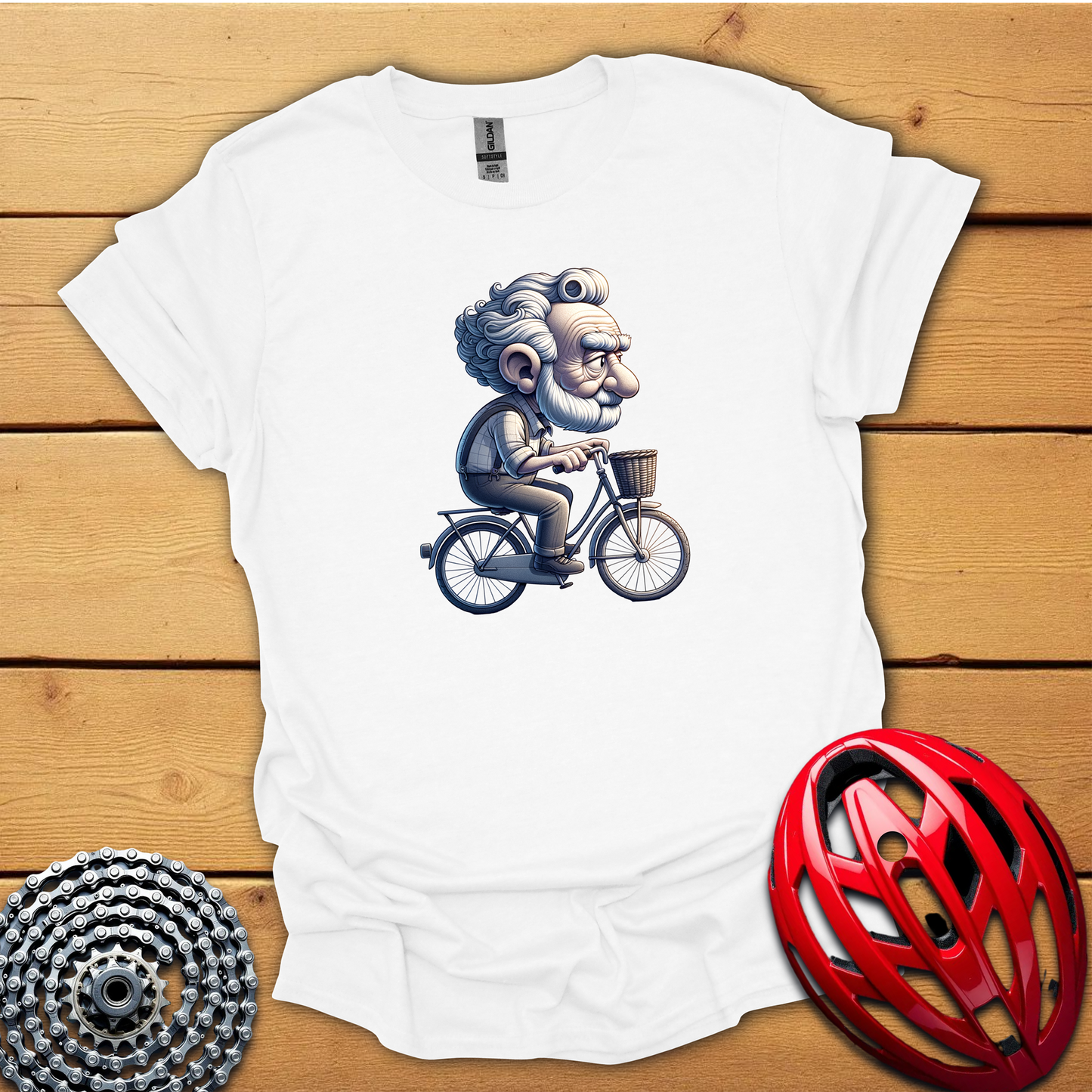 Funny old guy on a bicycle T-Shirt