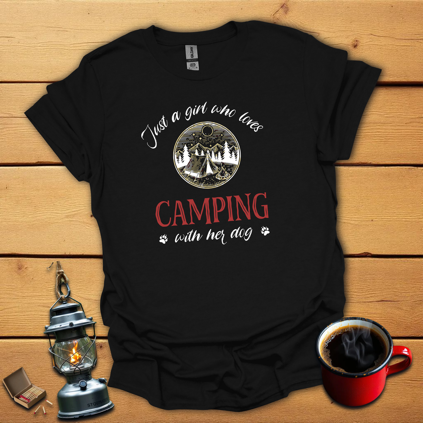 Just a Girl who loves camping with her dogs T-Shirt