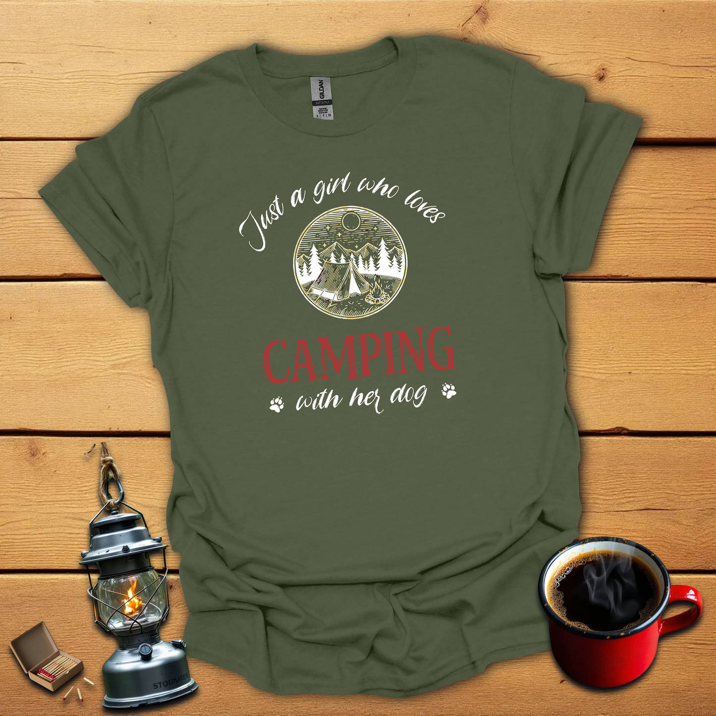 Just a Girl who loves camping with her dogs T-Shirt