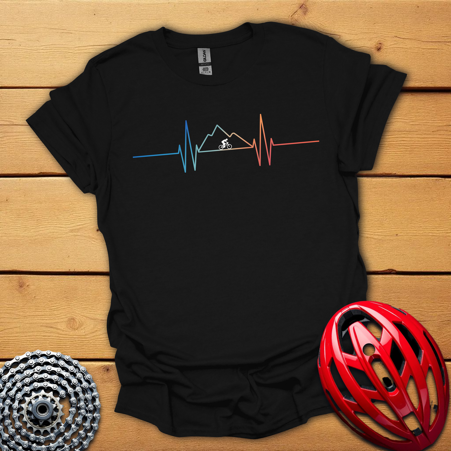 Mountain biker heartbeat T-Shirt