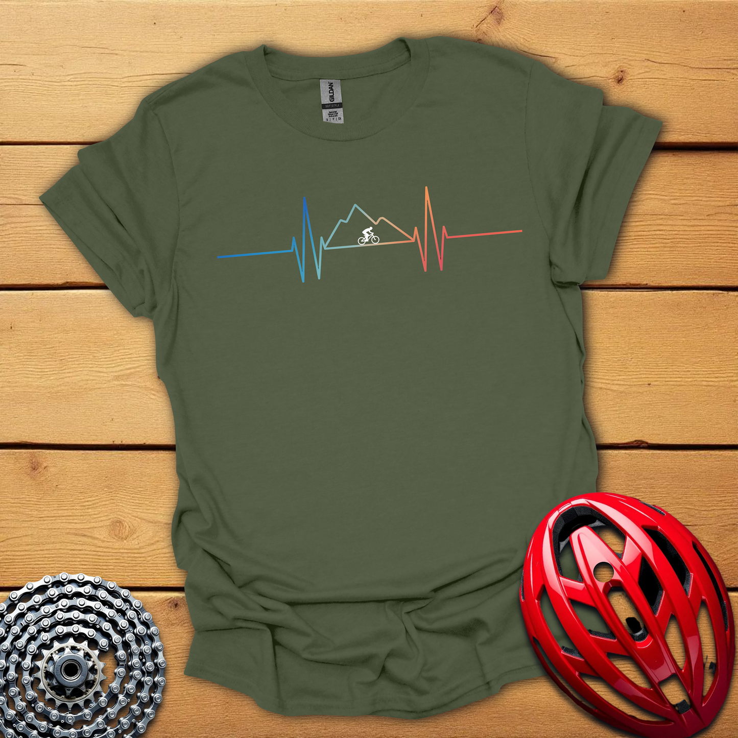 Mountain biker heartbeat T-Shirt