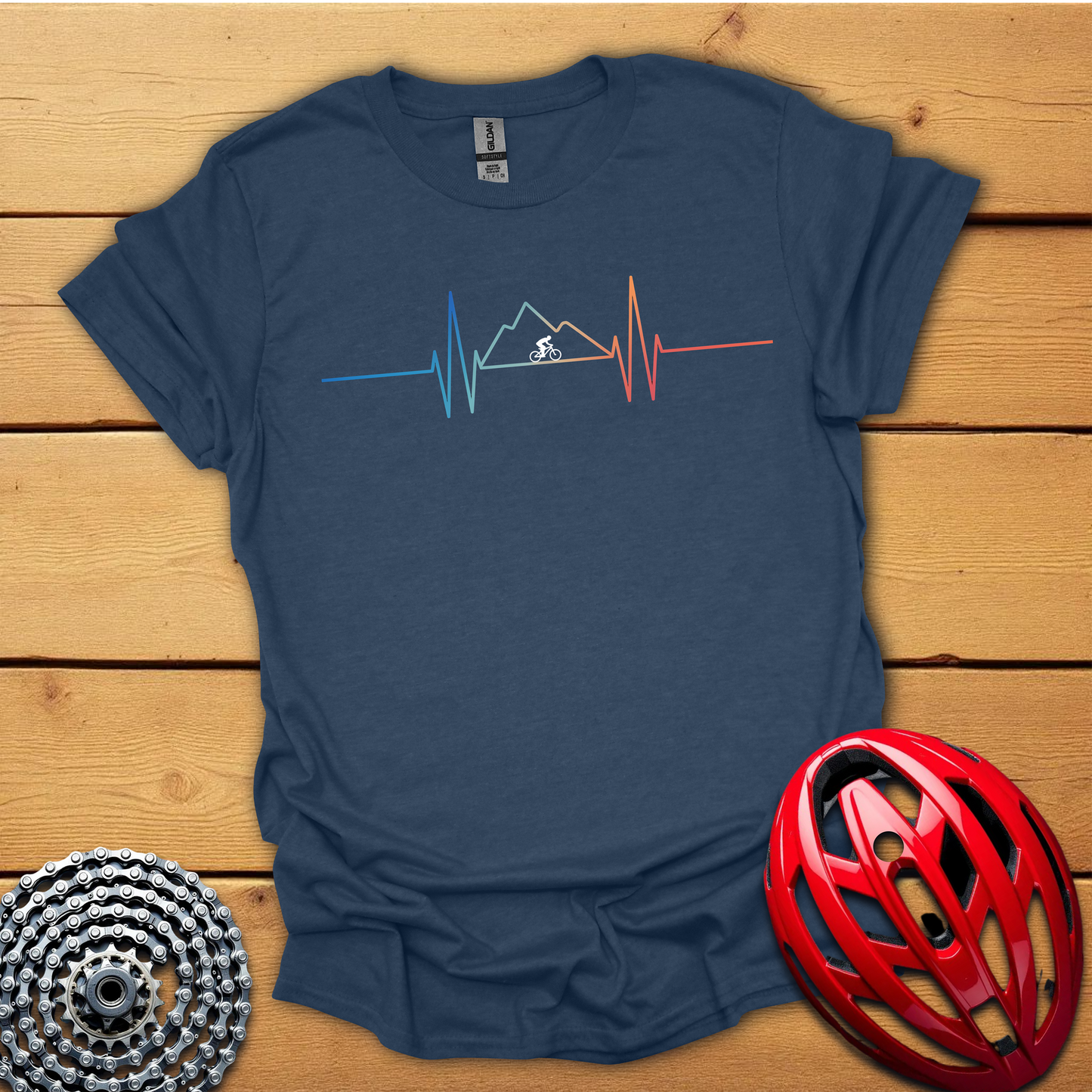Mountain biker heartbeat T-Shirt