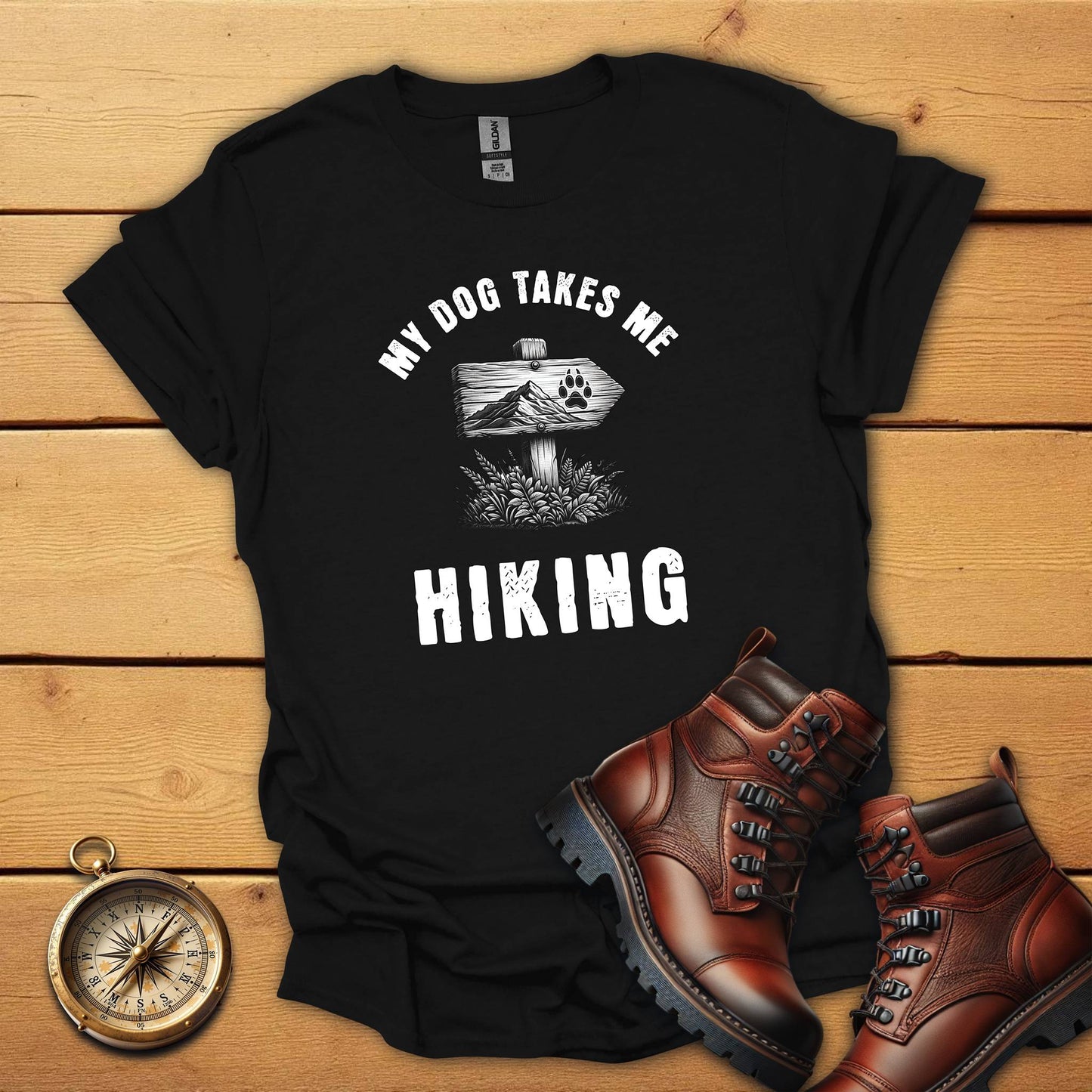 My dog takes me hiking T-Shirt