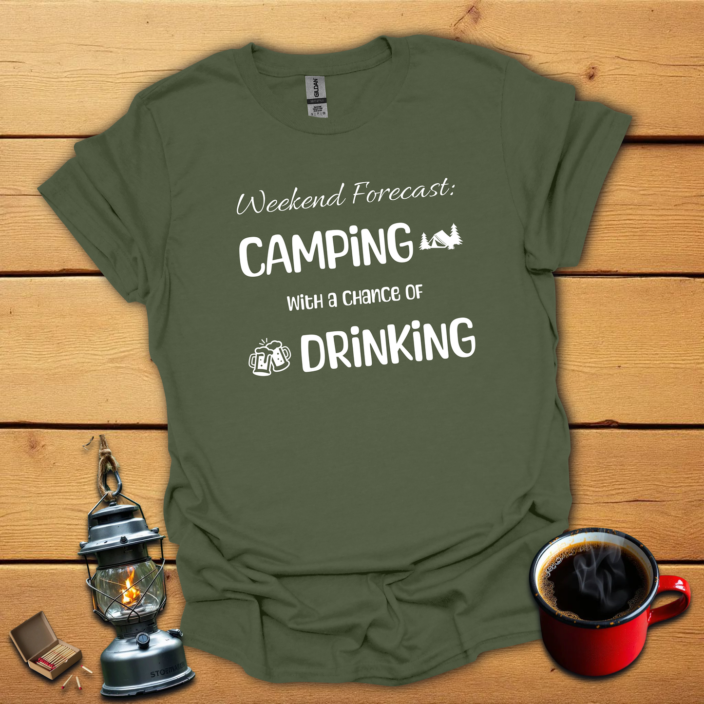 Weekend Forecast: Camping with a Chance of Drinking T-Shirt