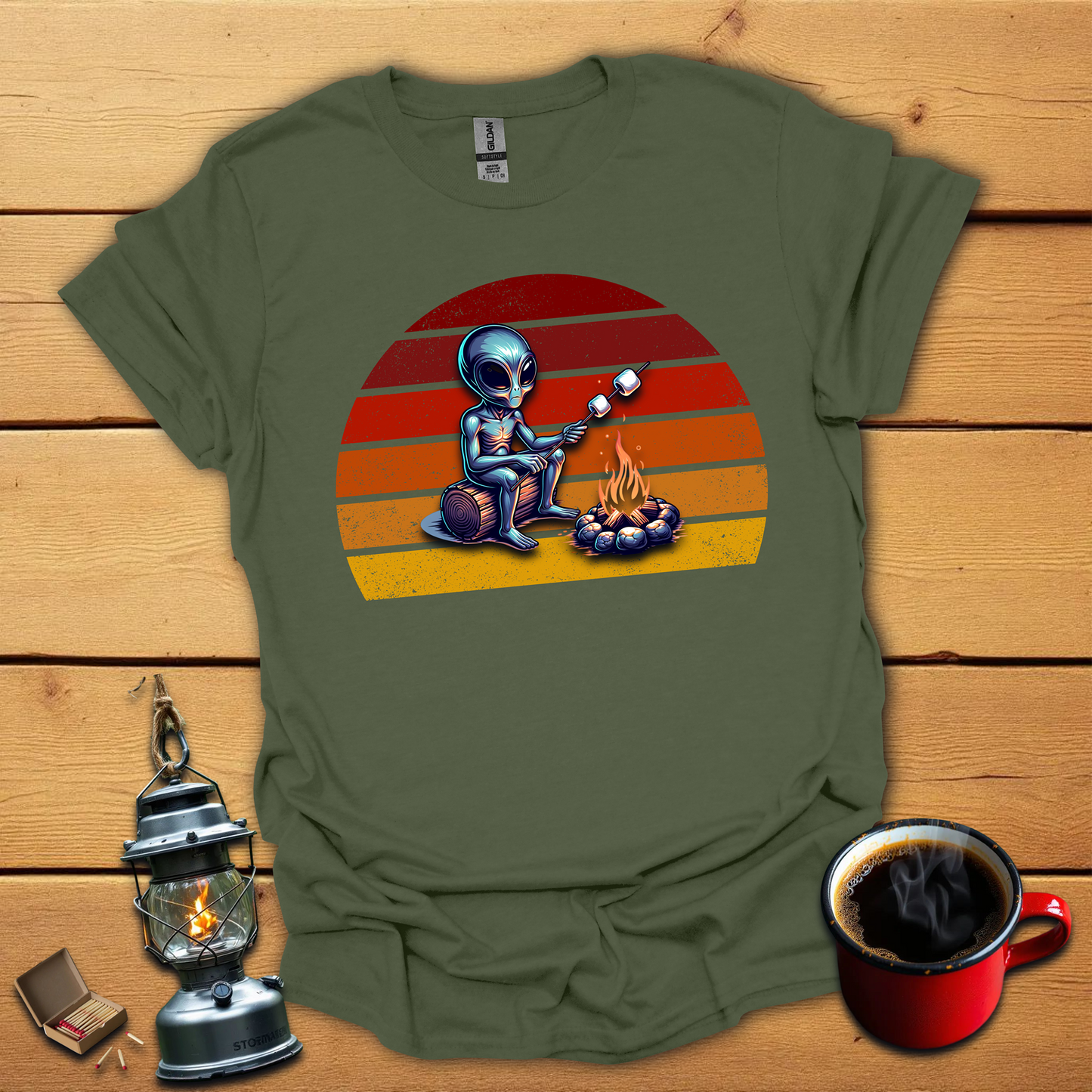 Alien at the campfire T-Shirt