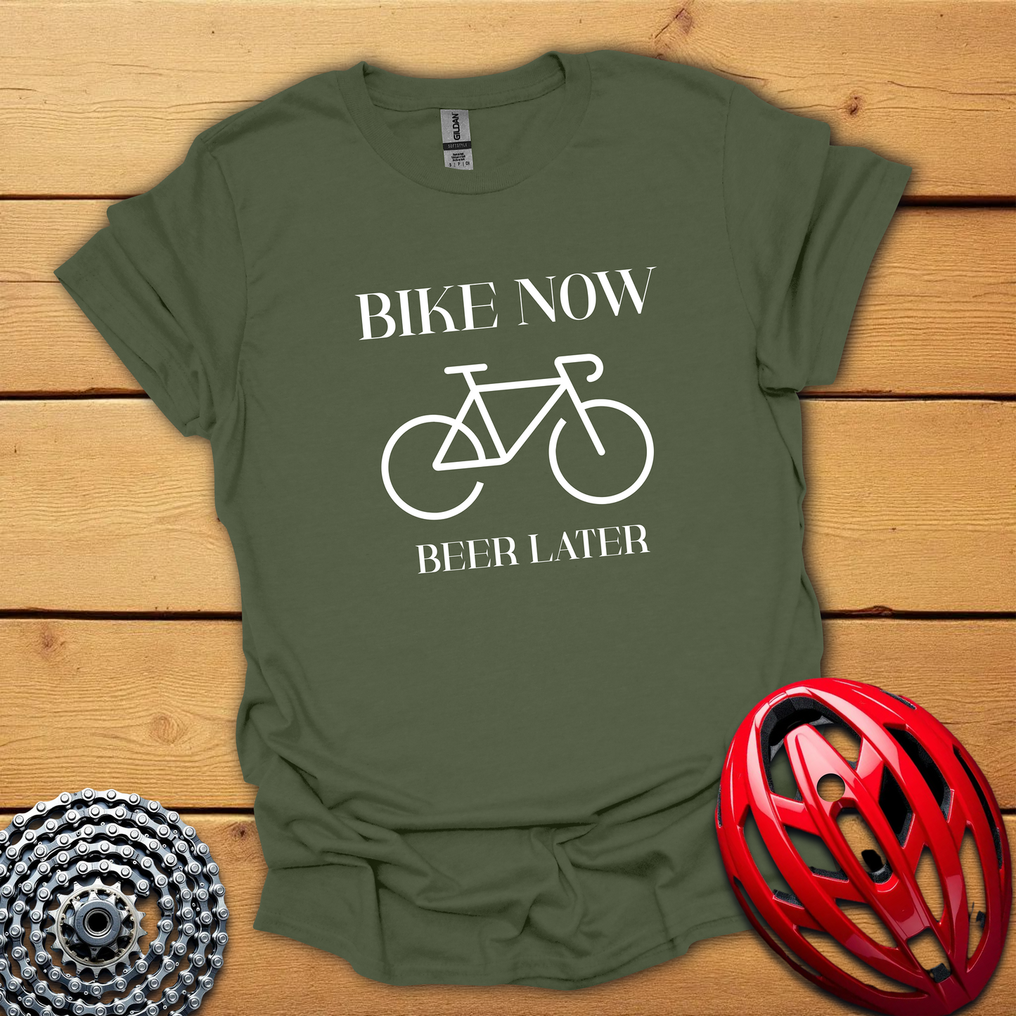Bike now Beer later T-Shirt