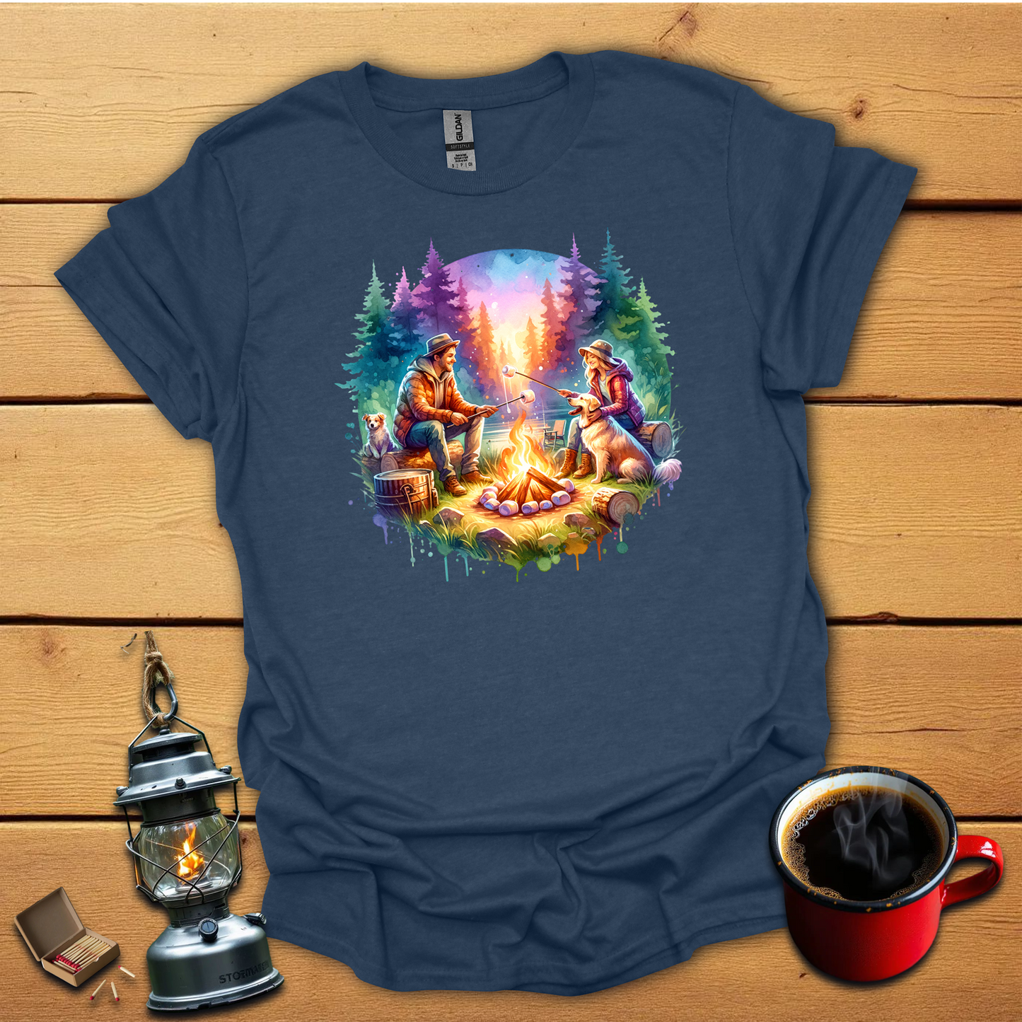 Camp fire with Dogs T-Shirt