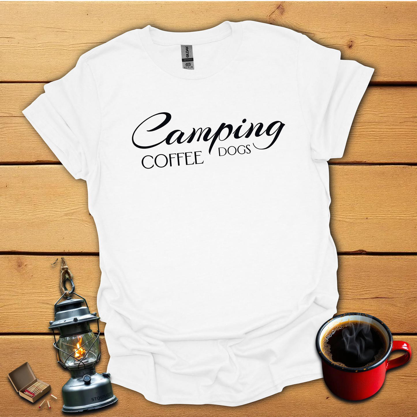 Camping Dogs Coffee T-Shirt