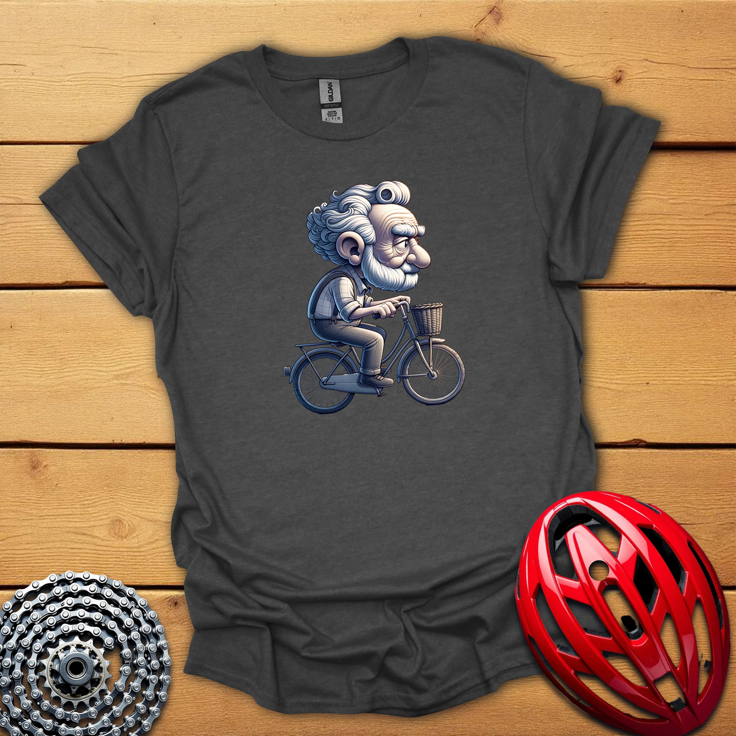 Funny old guy on a bicycle T-Shirt