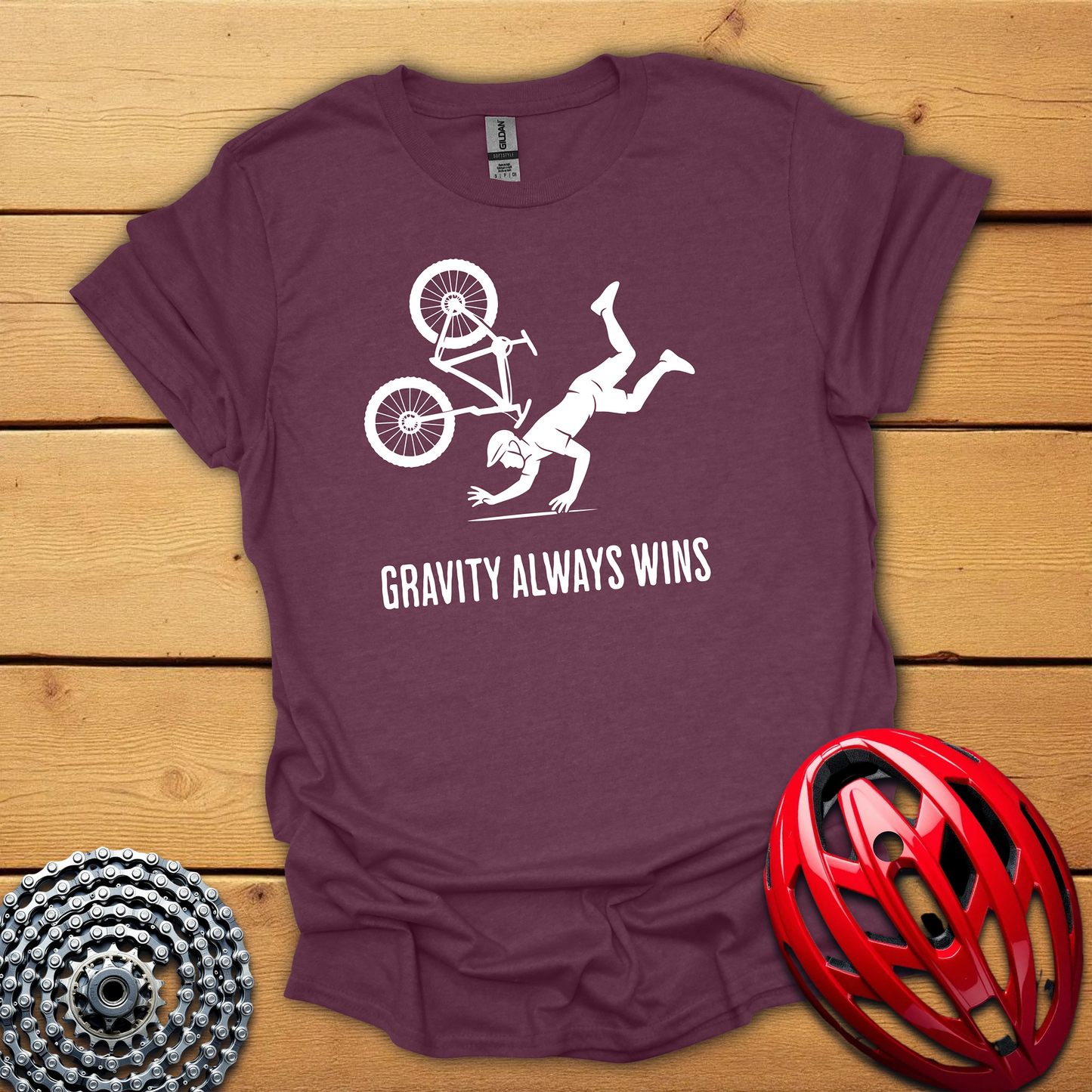 Gravity always wins  cycling T-Shirt