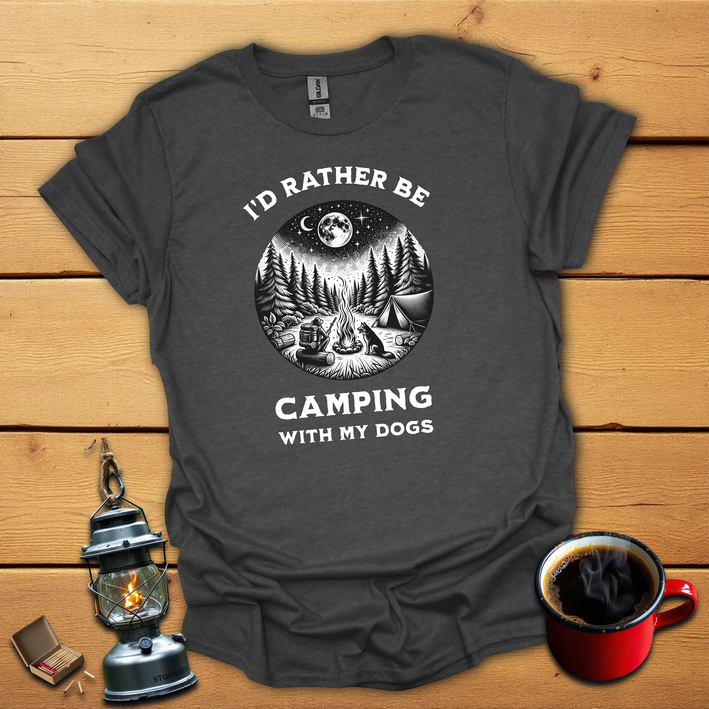 I'd rather be camping with my Dogs 2 T-Shirt