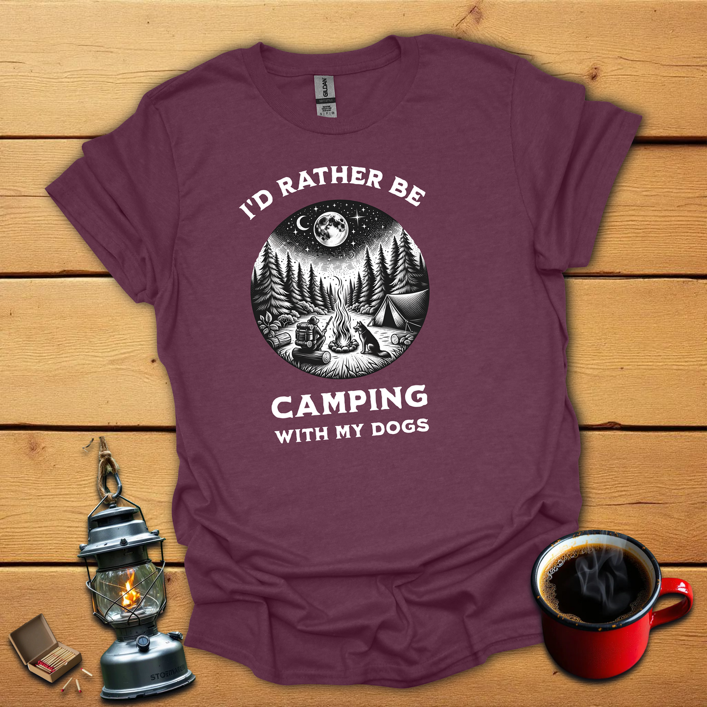 I'd rather be camping with my Dogs 2 T-Shirt