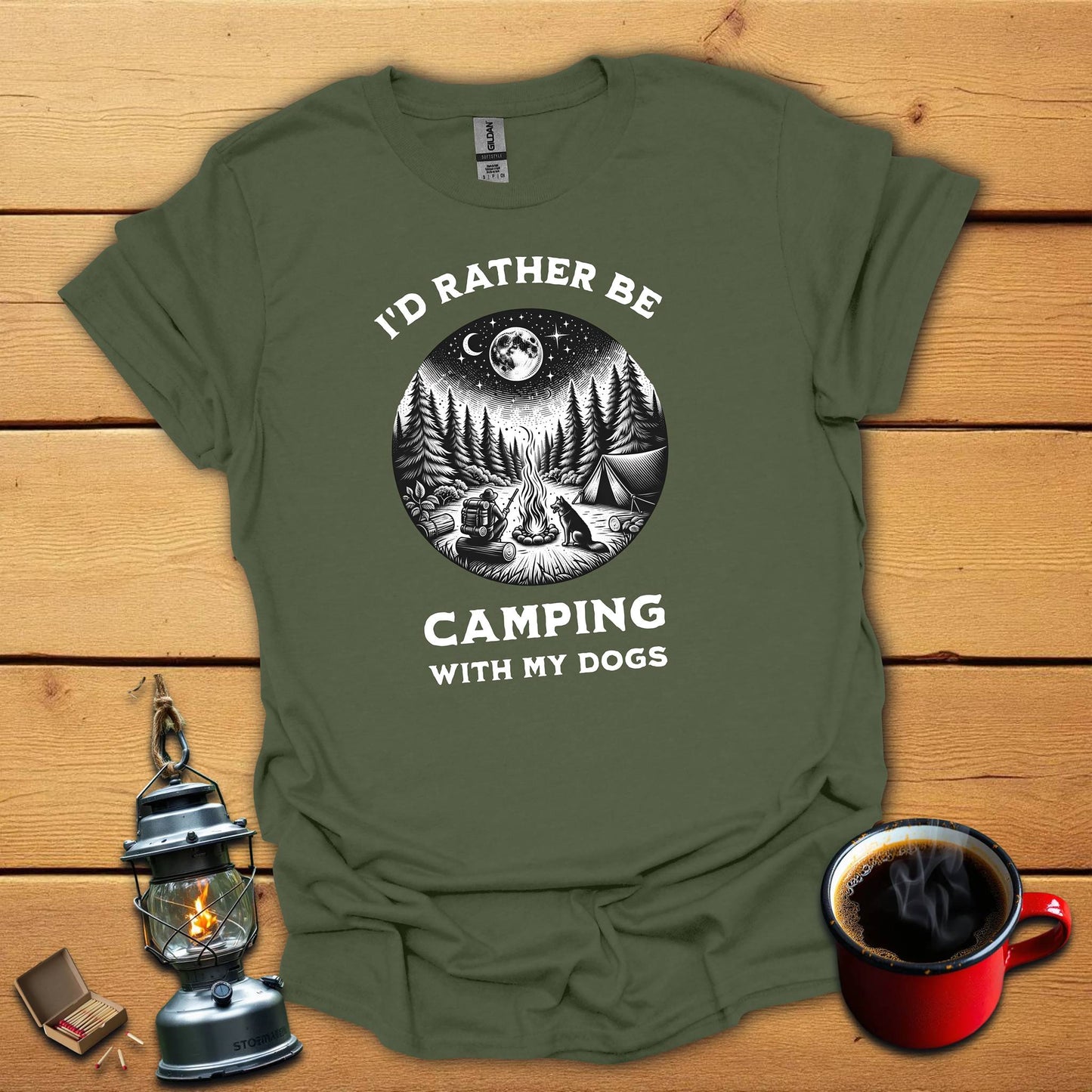 I'd rather be camping with my Dogs 2 T-Shirt