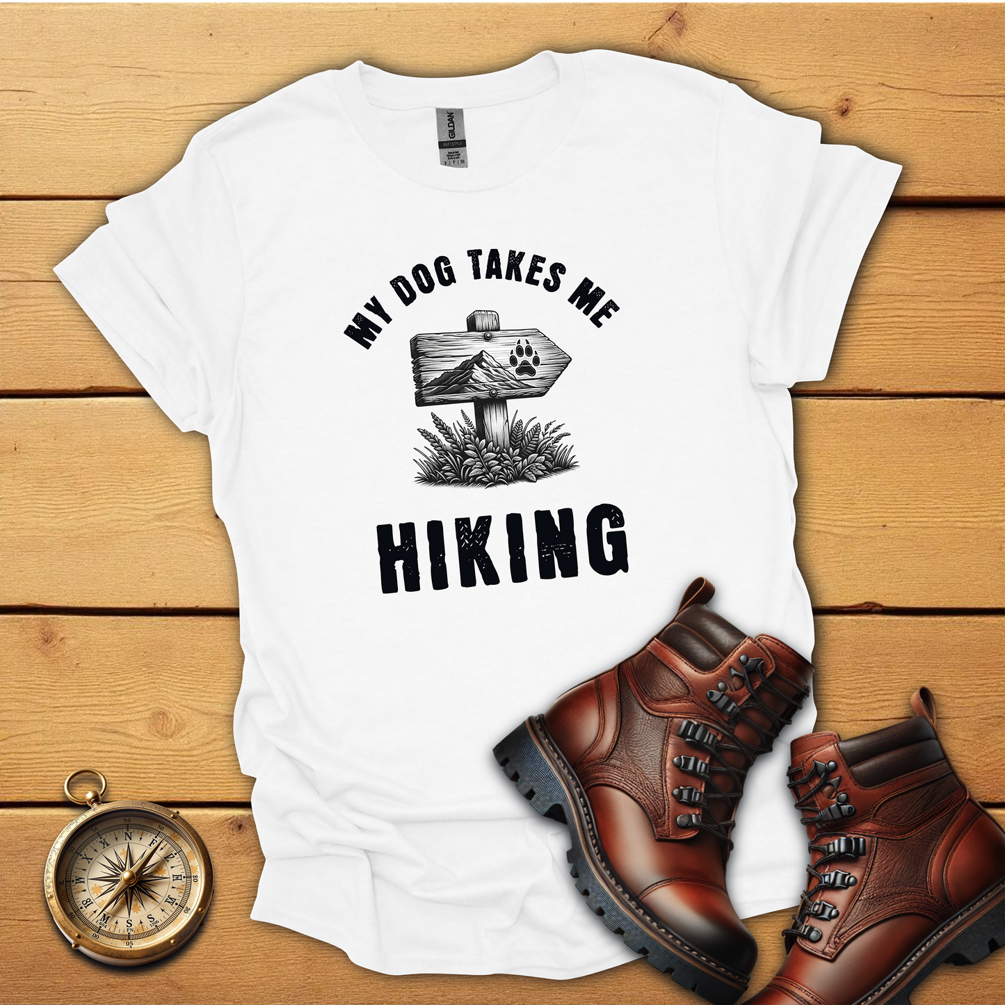 My dog takes me hiking T-Shirt