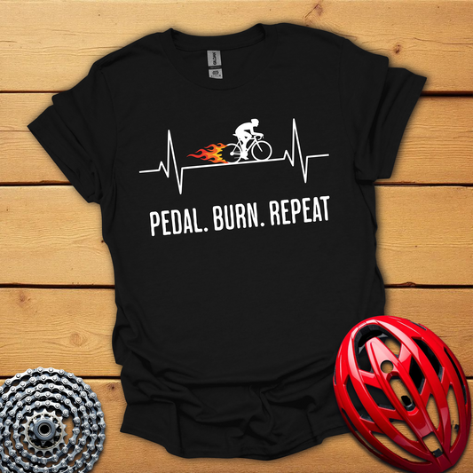 Pedal Burn Repeat cycling T-Shirt