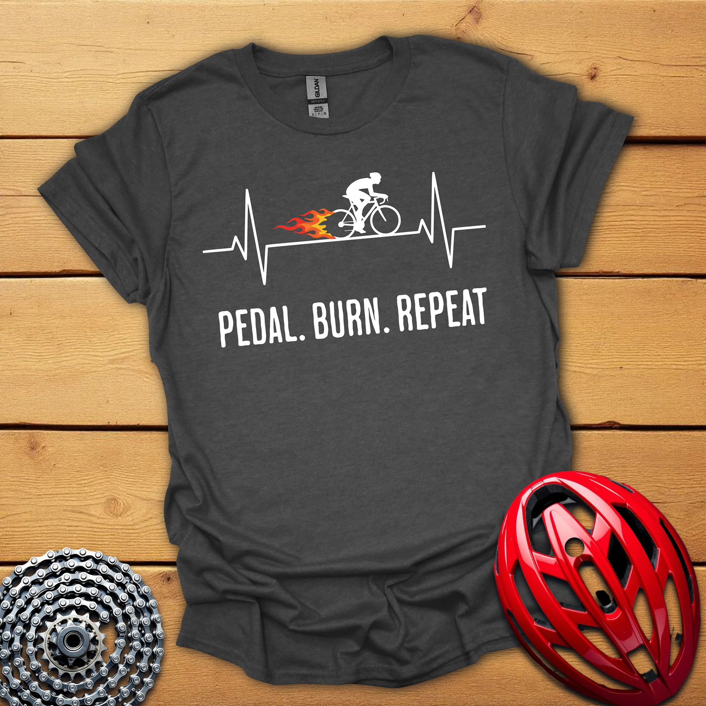 Pedal Burn Repeat cycling T-Shirt