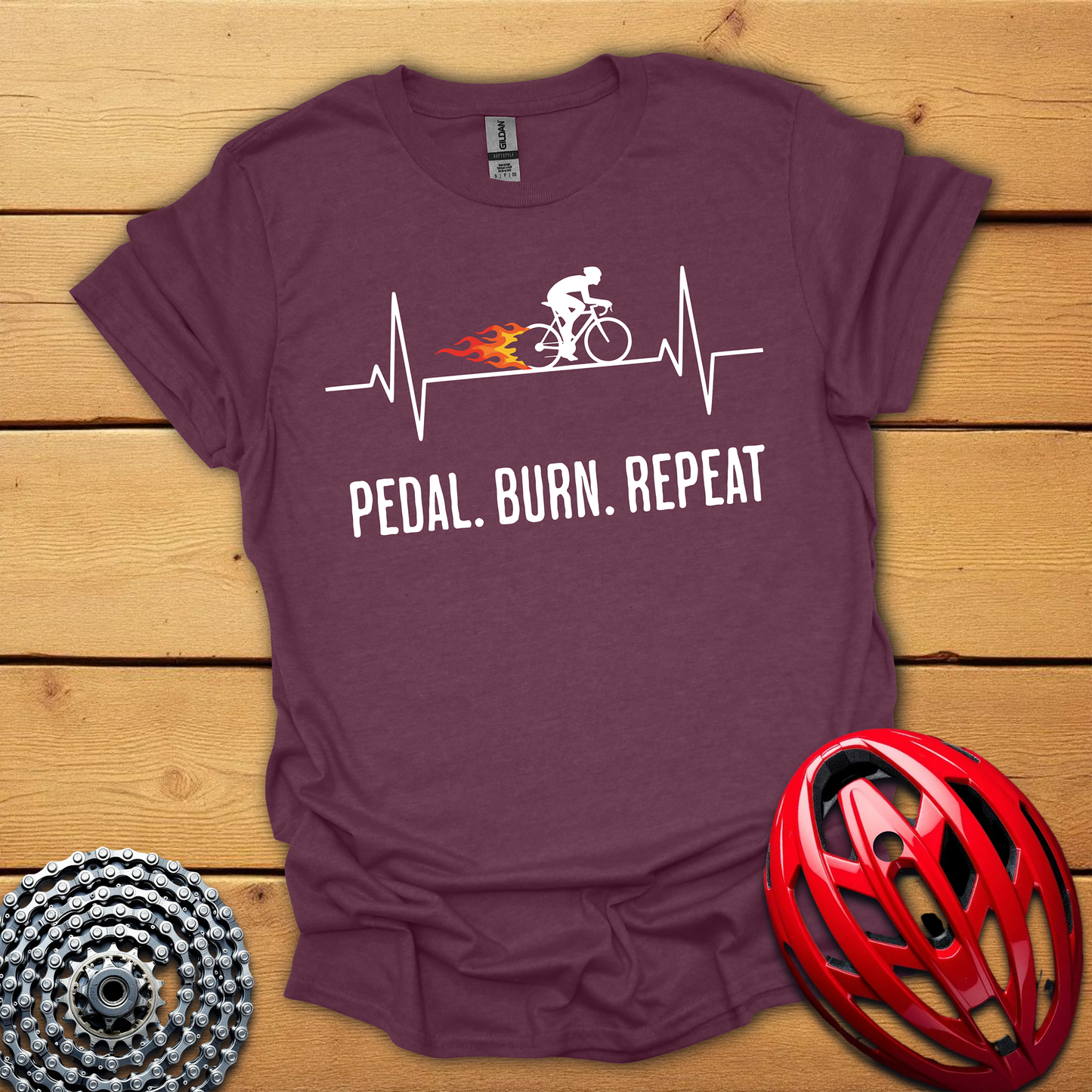 Pedal Burn Repeat cycling T-Shirt