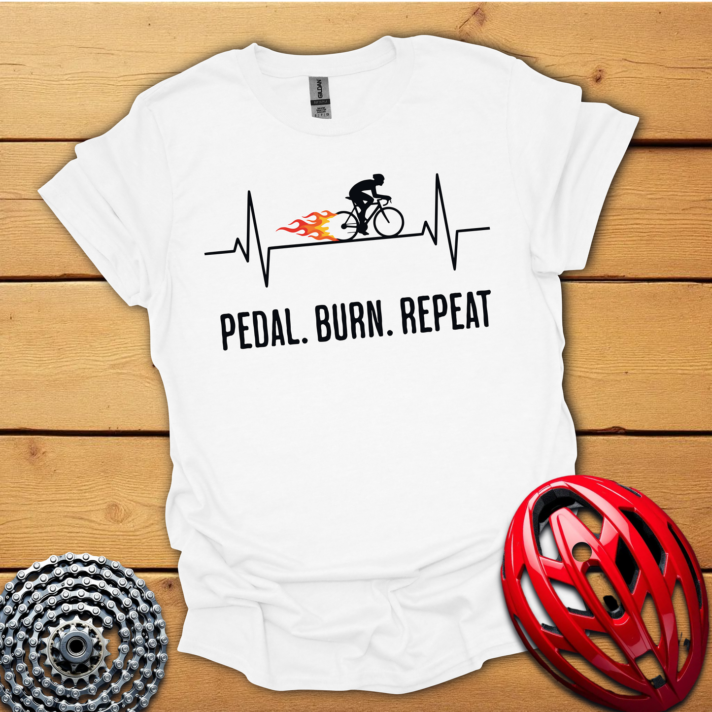 Pedal Burn Repeat cycling T-Shirt