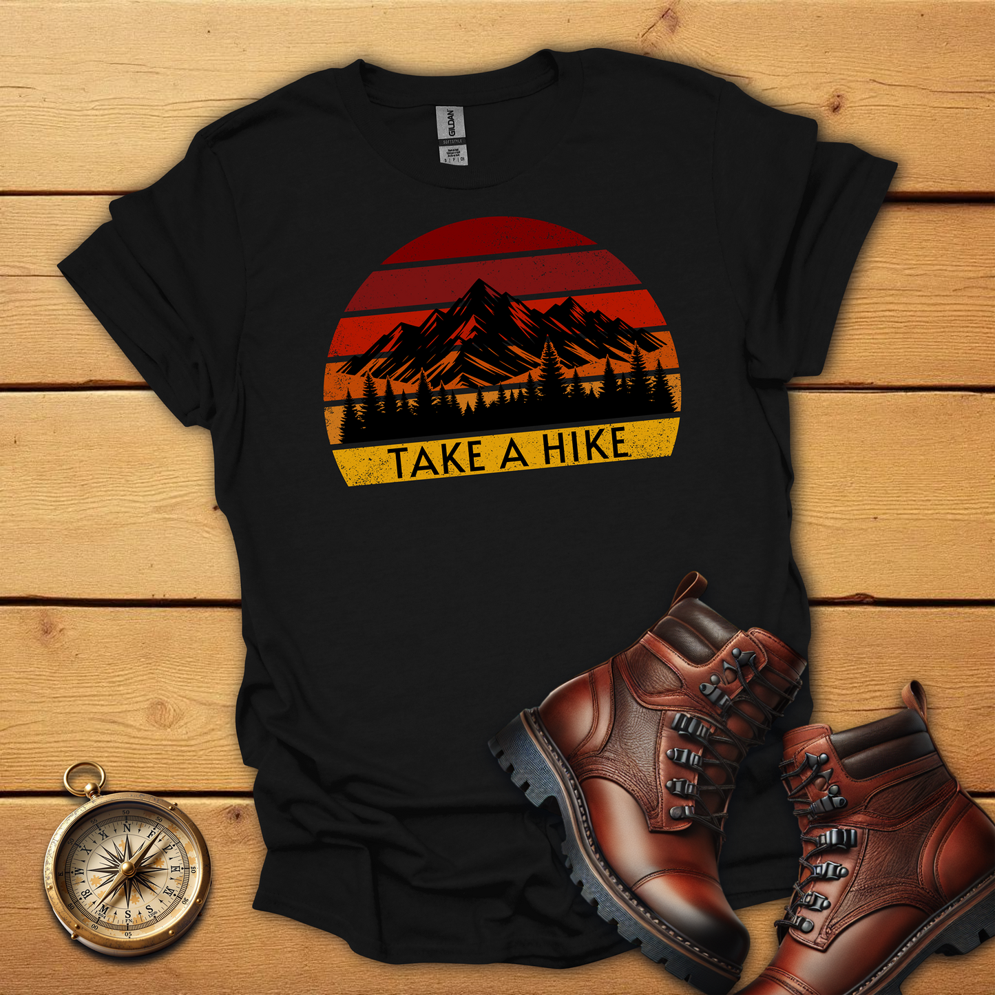 Retro Sunset Take a Hike T-Shirt