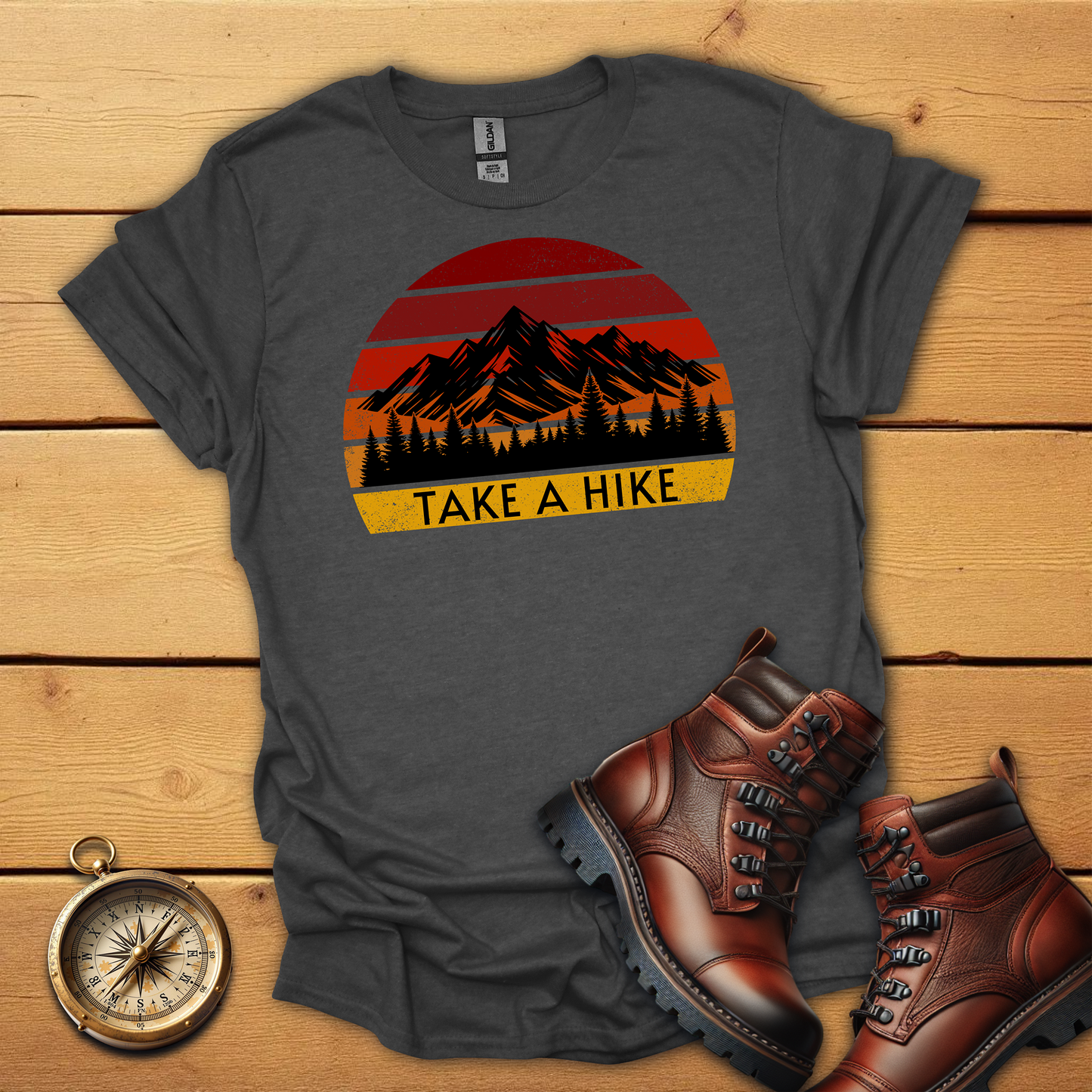 Retro Sunset Take a Hike T-Shirt