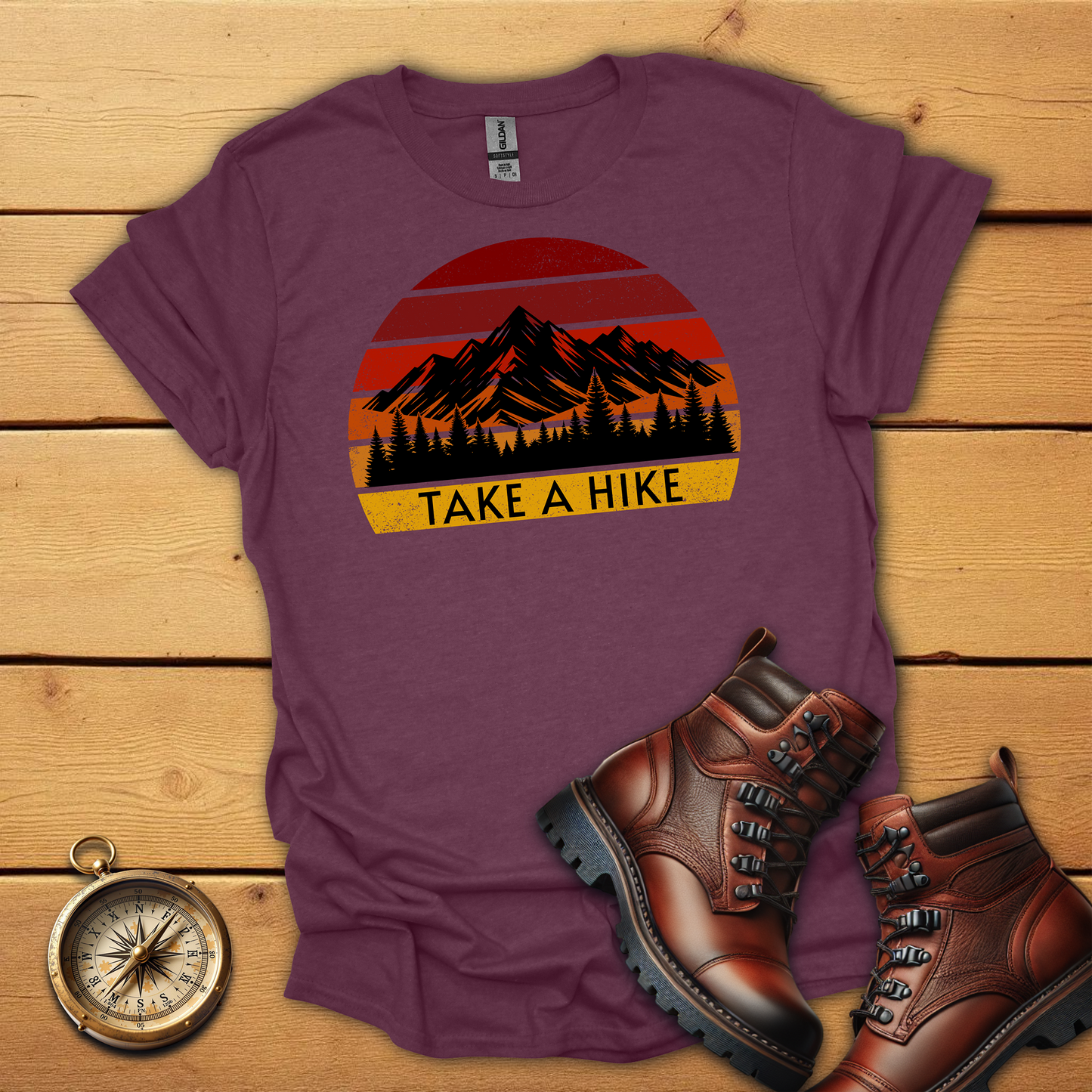 Retro Sunset Take a Hike T-Shirt