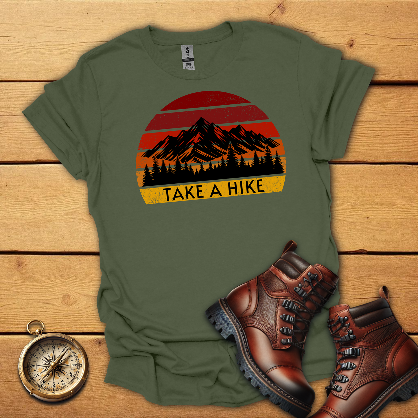 Retro Sunset Take a Hike T-Shirt