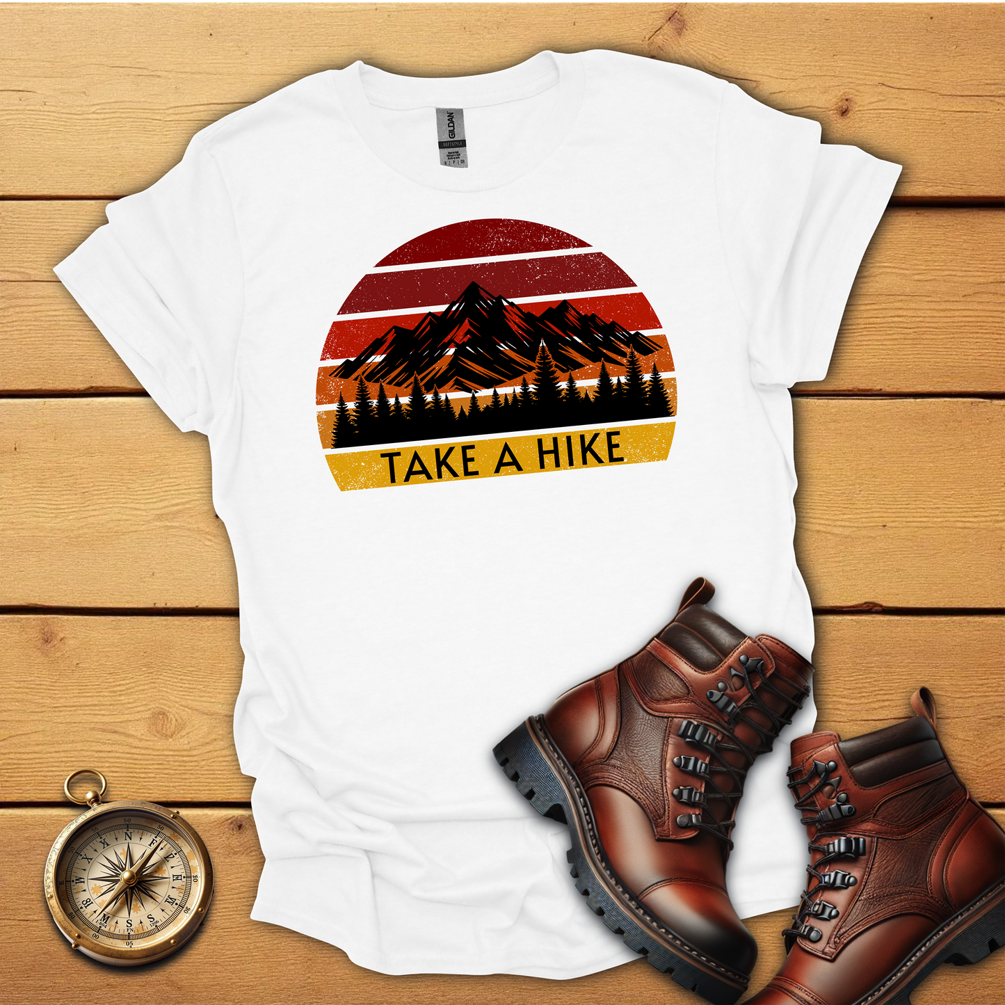 Retro Sunset Take a Hike T-Shirt