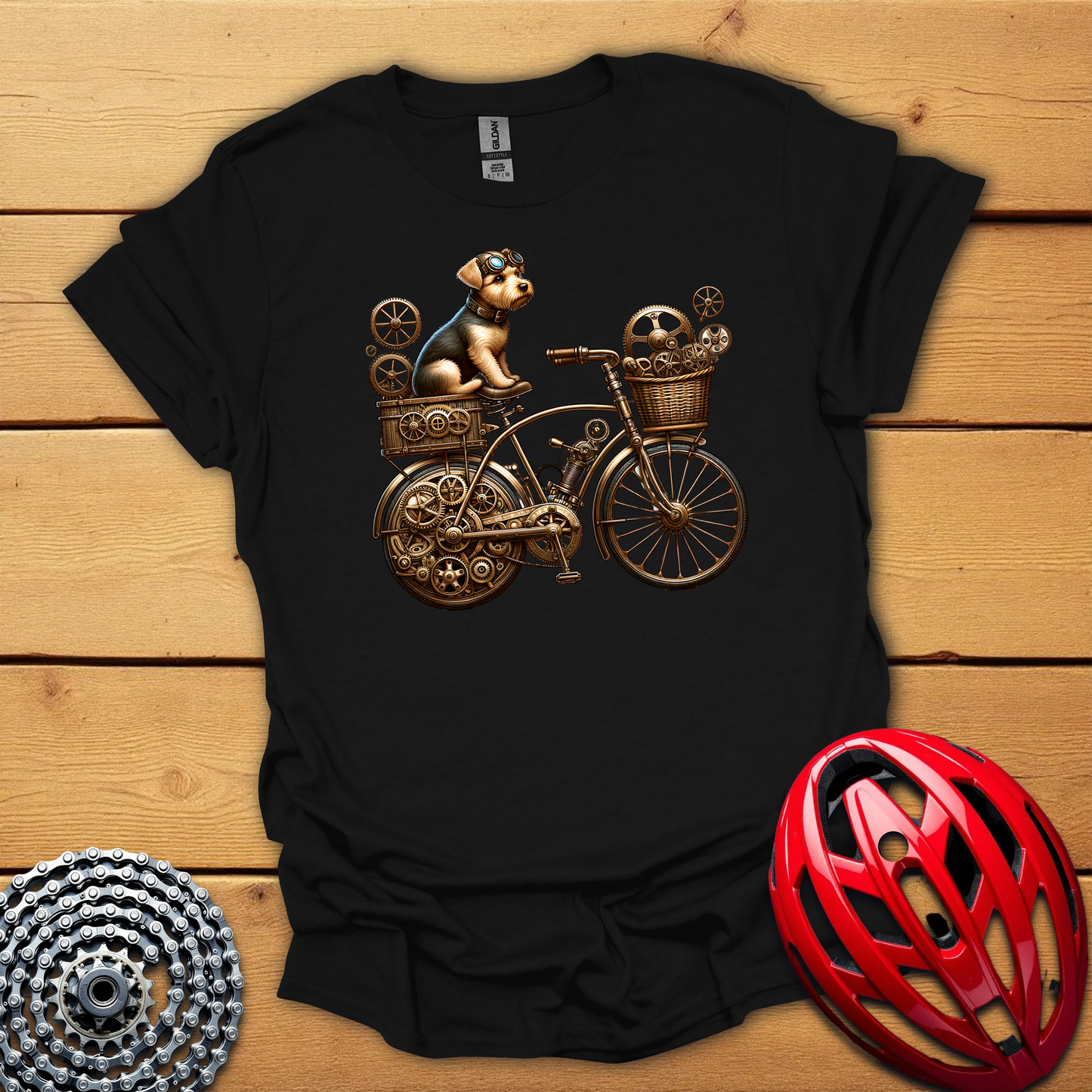 Vintage Cycling Dog T-Shirt