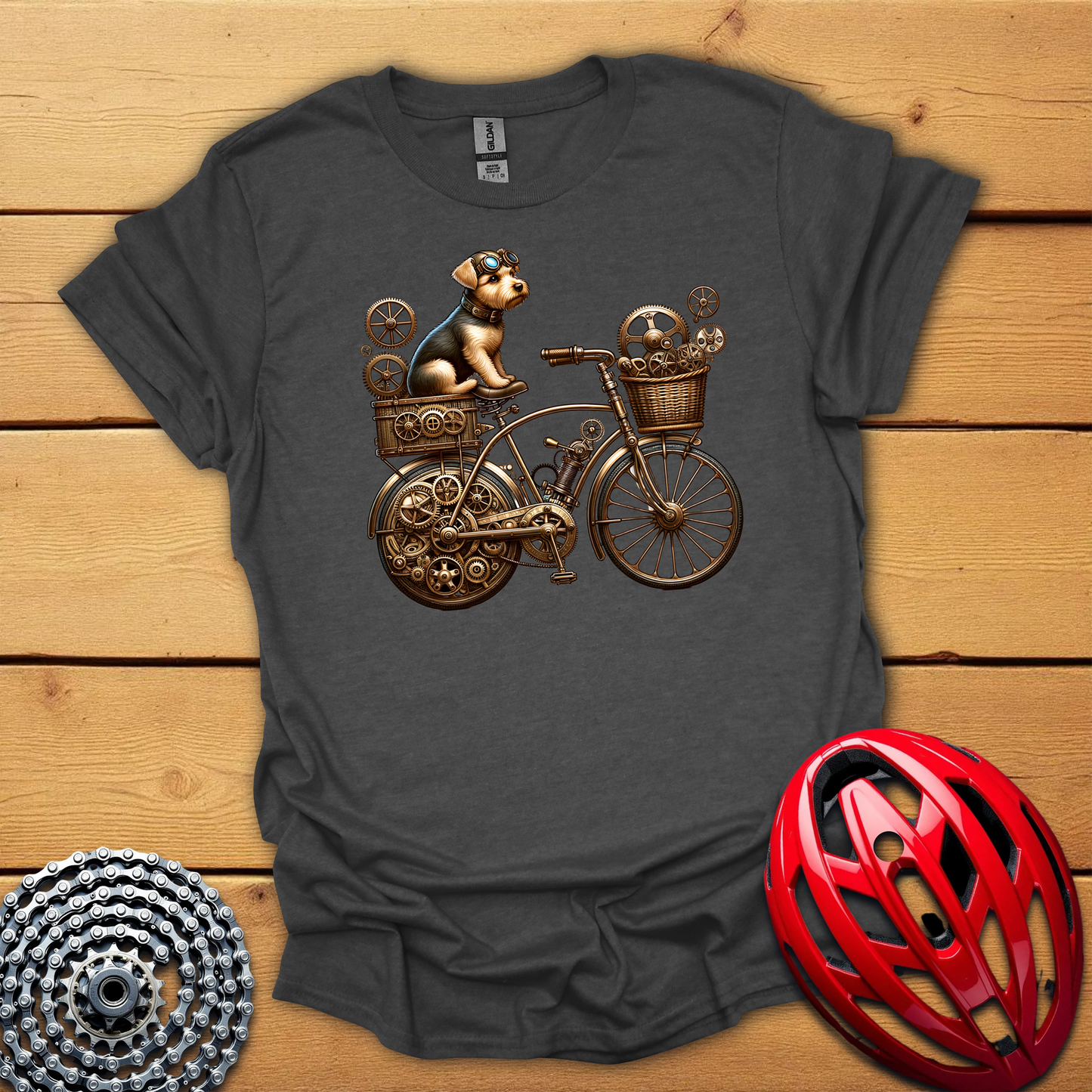 Vintage Cycling Dog T-Shirt