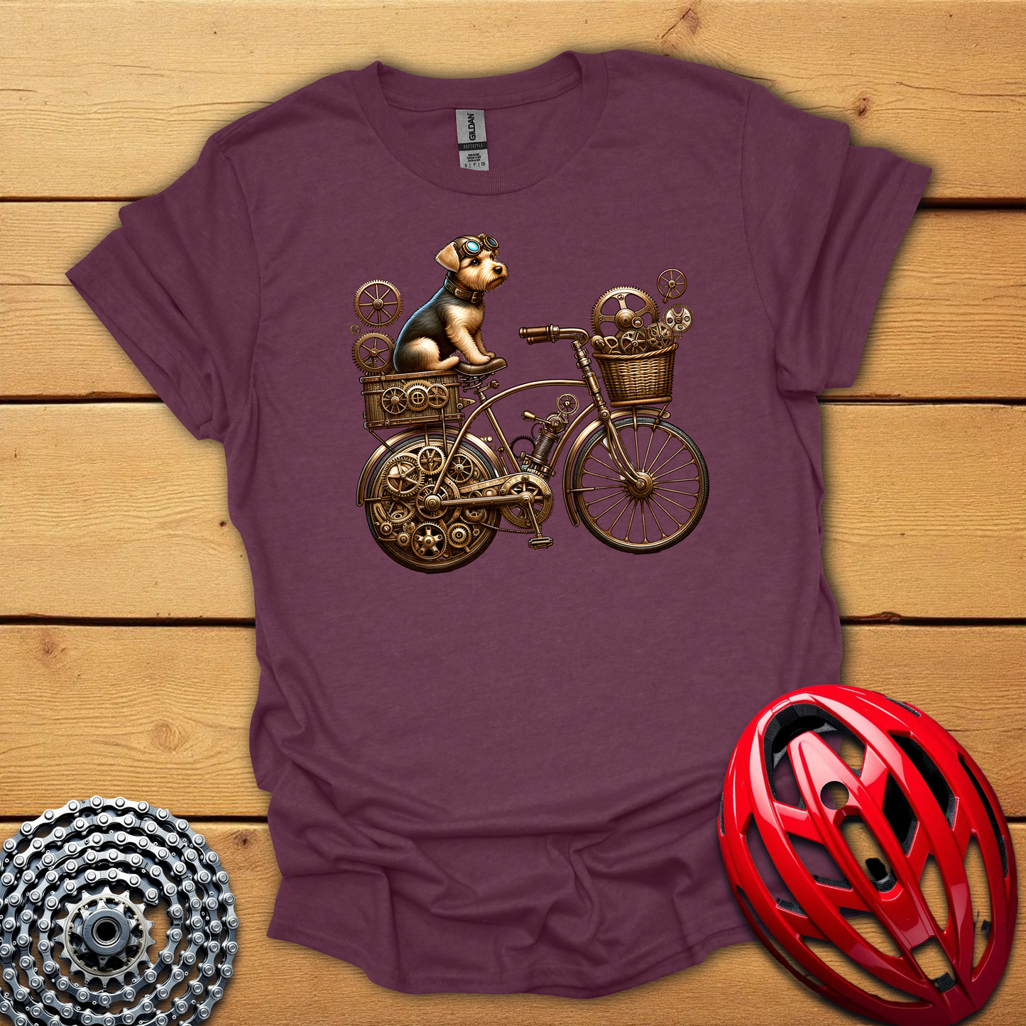 Vintage Cycling Dog T-Shirt