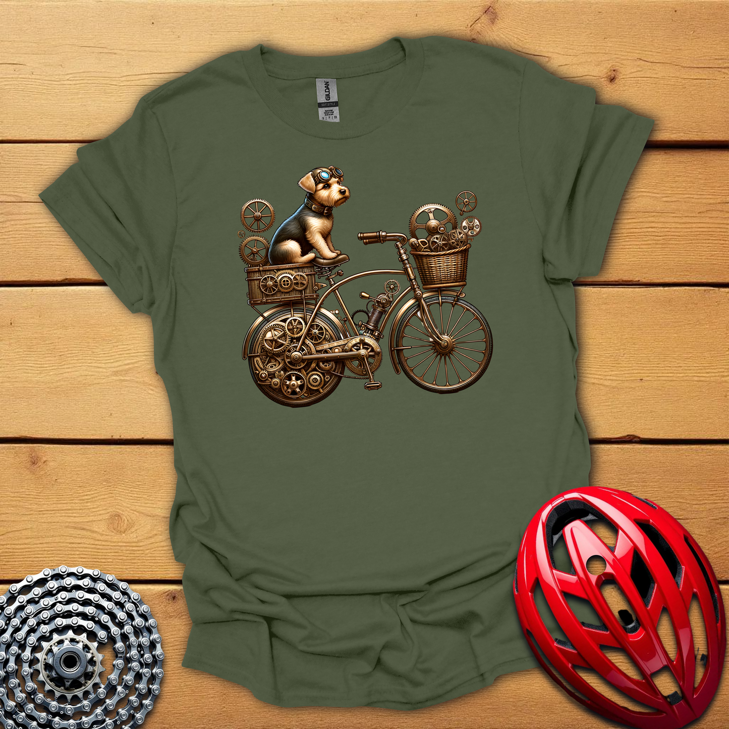 Vintage Cycling Dog T-Shirt
