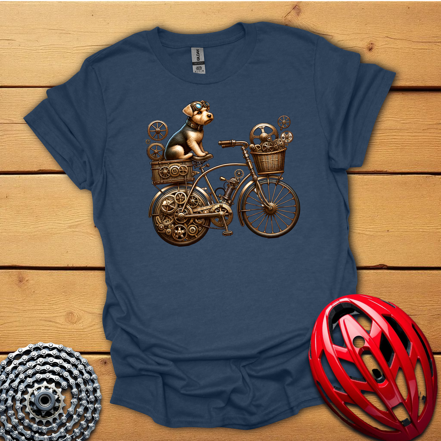 Vintage Cycling Dog T-Shirt