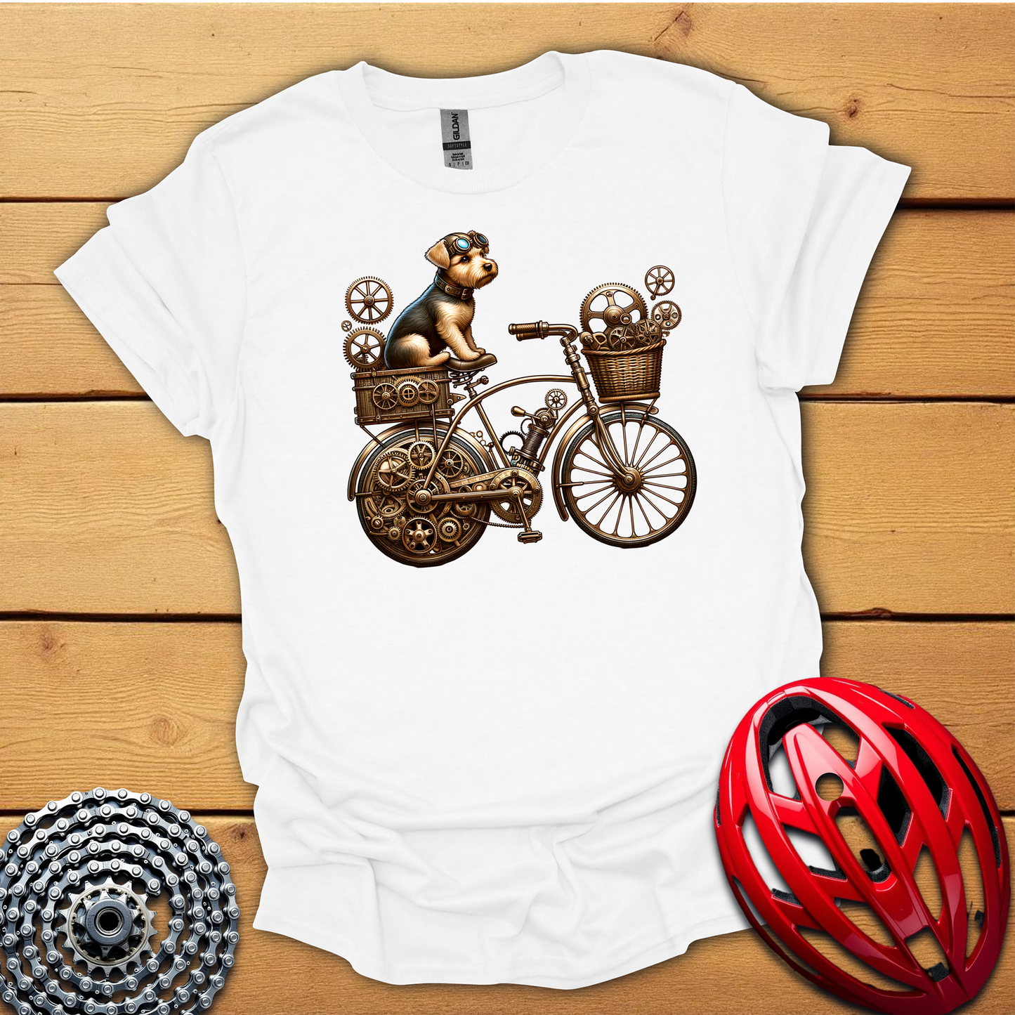 Vintage Cycling Dog T-Shirt