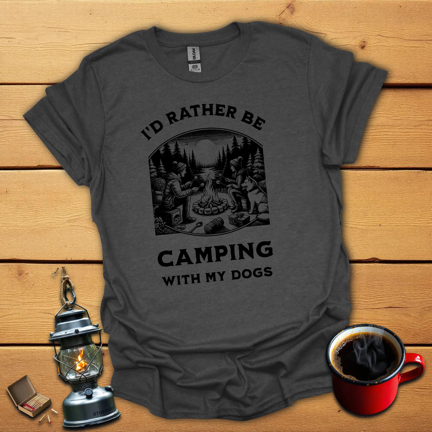 I'd rather be camping with my dogs 1 T-Shirt