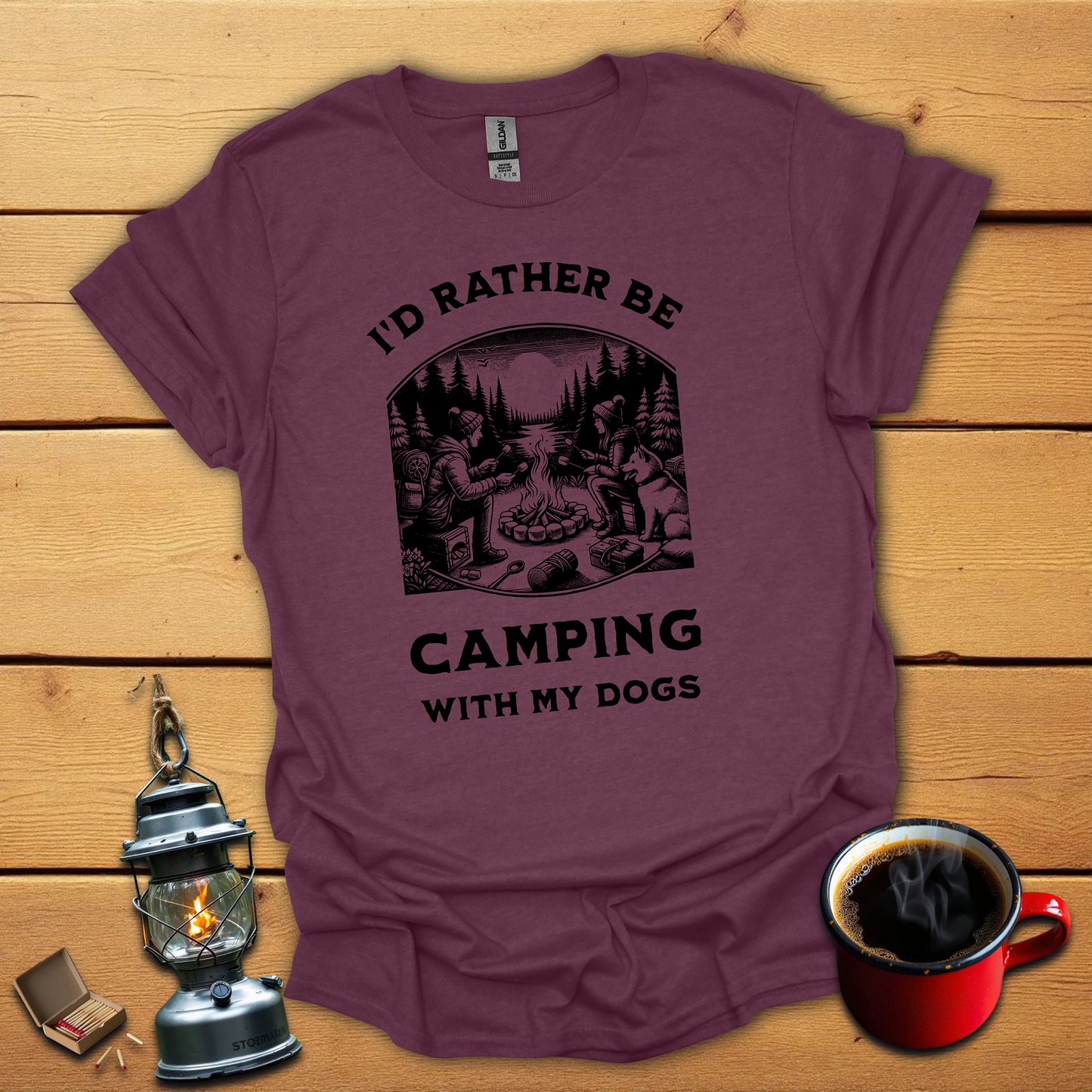 I'd rather be camping with my dogs 1 T-Shirt
