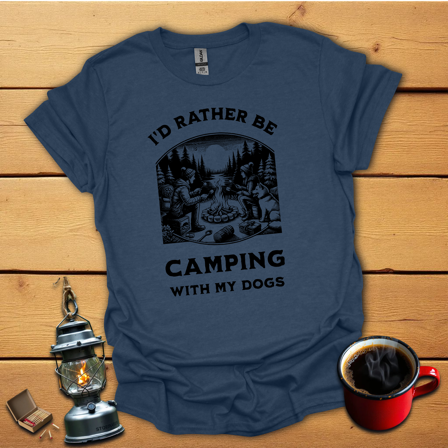 I'd rather be camping with my dogs 1 T-Shirt